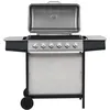 Image de vidaXL Barbecue Grille au Gaz 6 Zones de Cuisson Inox Argenté Terrasse Jardin 44286