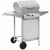 Image de vidaXL Barbecue à gaz avec 2 zones de cuisson Acier Argenté