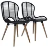 Image de vidaXL 2x Chaises de Salle à Manger Rotin Naturel Noir Salon Cuisine Maison 246807