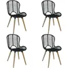 Image de Chaises À Manger Lot De 4 Noir Rotin Naturel Vidaxl