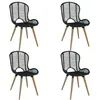 Image de vidaXL 4x Chaises de Salle à Manger Rotin Naturel Noir Salon Cuisine Maison 246808