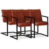 Image de vidaXL Chaises de salle à manger 4 pcs Marron Cuir véritable
