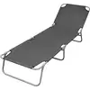 Image de Chaise Longue Pliable Avec Dossier Réglable Gris Vidaxl
