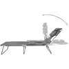 Image de Vidaxl chaise longue pliable et coussin de tête dossier réglable gris 44295