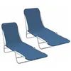 Image de Lot de 2 chaises longues pliables - Bleu - 56 x 182 x 24.5 cm