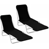 Image de Lot de 2 chaises longues pliables - Noir - 56 x 182 x 24.5 cm
