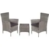 Image de vidaXL Mobilier de bistro 3 pcs Résine tressée Gris 44095