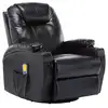 Image de Vidaxl fauteuil à bascule de massage noir similicuir 246635
