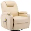 Image de Fauteuil À Bascule De Massage Crème Similicuir Vidaxl