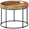 Image de Table Basse Bois De Manguier Massif Et Acier 50x40 Cm Vidaxl