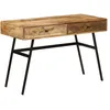 Image de Bureau Avec Tiroirs Bois Solide De Manguier 110x50x76 Cm Vidaxl