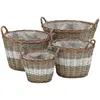 Image de Lits Surélevés 4 Pcs Osier Avec Doublure En Pe Vidaxl
