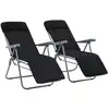 Image de Chaises Pliables De Jardin Avec Coussins Lot De 2 Noir Vidaxl
