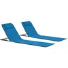 Image de Tapis De Plage Pliables 2 Pcs Acier Et Tissu Bleu Vidaxl
