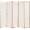 Image de Cloison De Séparation 5 Panneaux Crème 200 X 170 X 4 Cm Tissu Vidaxl