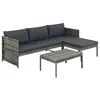 Image de Salon de jardin en résine tressée - VIDAXL - Gris - Salon bas - Contemporain