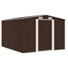 Image de vidaXL Abri de jardin 257x298x178 cm Métal Marron 143343