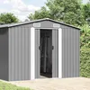 Image de vidaXL Abri de jardin 257x392x181 cm Métal Gris 143345