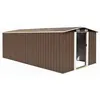 Image de vidaXL Abri de jardin 257x489x181 cm Métal Marron 143351