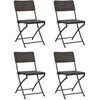 Image de Chaises Pliables De Jardin Lot De 4 Pehd Et Acier Vidaxl