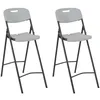 Image de vidaXL Chaises de bar pliables lot de 2 PEHD et acier Blanc 44561