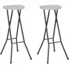 Image de Tabourets De Bar Pliables Lot De 2 Pehd Et Acier Blanc Vidaxl