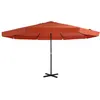 Image de Parasol D'extérieur Avec Mât En Aluminium 500 Cm Terre Cuite Vidaxl