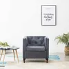 Image de vidaXL Fauteuil Tapisserie en Tissu Gris Chaise Meuble Salon Bureau Maison 247158