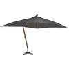 Image de vidaXL Parasol de Jardin en Porte-à-faux avec Mât en Bois Pare-soleil de Patio Abri de Soleil Parasol de Terrasse 44491