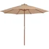 Image de Parasol D'extérieur Avec Mât En Bois 300 Cm Taupe Vidaxl