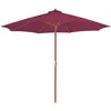 Image de Parasol D'extérieur Avec Mât En Bois 300 Cm Rouge Bordeaux Vidaxl