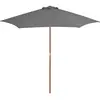 Image de Parasol D'extérieur Avec Mât En Bois 270 Cm Anthracite Vidaxl