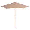 Image de vidaXL Parasol dextérieur avec mât en bois 270 cm taupe 44516