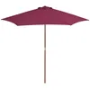 Image de Parasol D'extérieur Avec Mât En Bois 270 Cm Rouge Bordeaux Vidaxl