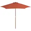 Image de Parasol D'extérieur Avec Mât En Bois 270 Cm Terre Cuite Vidaxl
