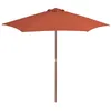 Image de vidaXL Parasol dExtérieur avec Mât en Bois Pare-soleil de Patio Abri de Soleil Parasol de Plage Jardin Terrasse Balcon 44518