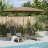 Image de Parasol D'extérieur Avec Mât En Bois 350 Cm Taupe Vidaxl