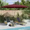 Image de Parasol D'extérieur Avec Mât En Bois 350 Cm Bordeaux Vidaxl