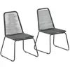 Image de vidaXL Chaises dextérieur 2 pcs Résine tressée Noir