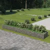 Image de vidaXL Lit Surélevé à Gabion Acier Galvanisé Argenté 540x90x50 cm Jardinière 143555