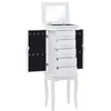 Image de Armoire à bijoux - vidaXL - Blanc - MDF - Bois de pin - Sur pieds