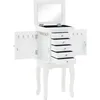 Image de vidaXL Armoire à bijoux sur pieds Blanc 246960