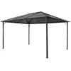 Image de Tonnelle Avec Toit Aluminium 4x3x2,6 M Noir Vidaxl