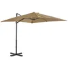 Image de Parasol De Jardin En Porte-à-faux Et Poteau En Aluminium Taupe Vidaxl