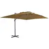 Image de Parasol De Jardin Déporté Avec Mât En Aluminium 400 X 300 Cm Taupe Vidaxl