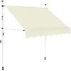 Image de Auvent rétractable - vidaXL - 150 cm - Crème - Manuel - Résistant aux UV et intempéries