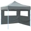 Image de vidaXL Tente Réception Escamotable 2 Parois 3x3 m Anthracite Jardin Pavillon 44965