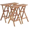 Image de Tabourets De Bar Pliables Lot De 4 Bois De Teck Massif Vidaxl
