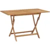 Image de Table Pliable De Jardin 120x70x75 Cm Bois De Teck Solide Vidaxl