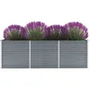Image de vidaXL Lit surélevé de jardin Acier galvanisé 240x80x77 cm Gris